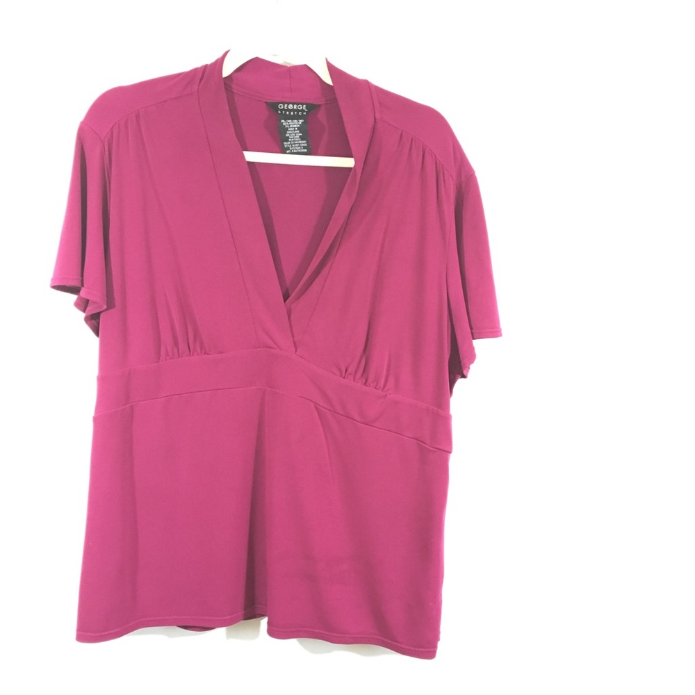 George Shell Rasberry 16/18 V Neck Short Sleeve